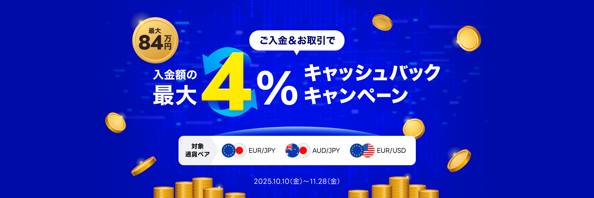ご入金＆お取引で最大4％キャッシュバックキャンペーン