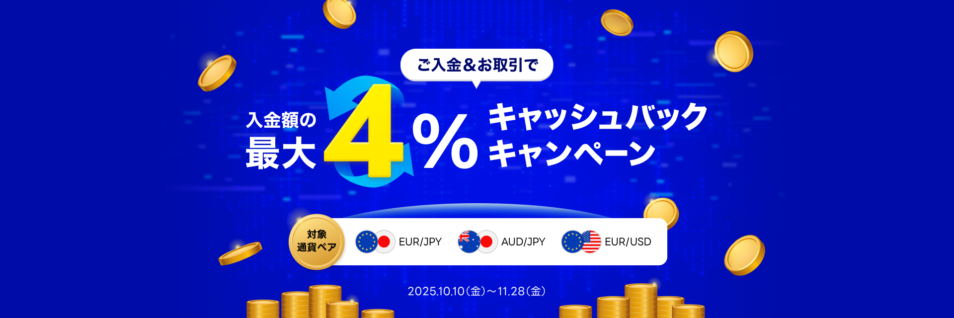 ご入金＆お取引で最大4％キャッシュバックキャンペーン